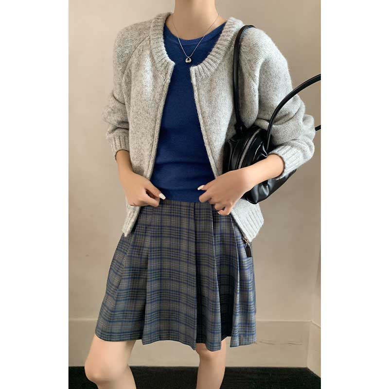 ラウンドネックニットカーディガン(4colors)