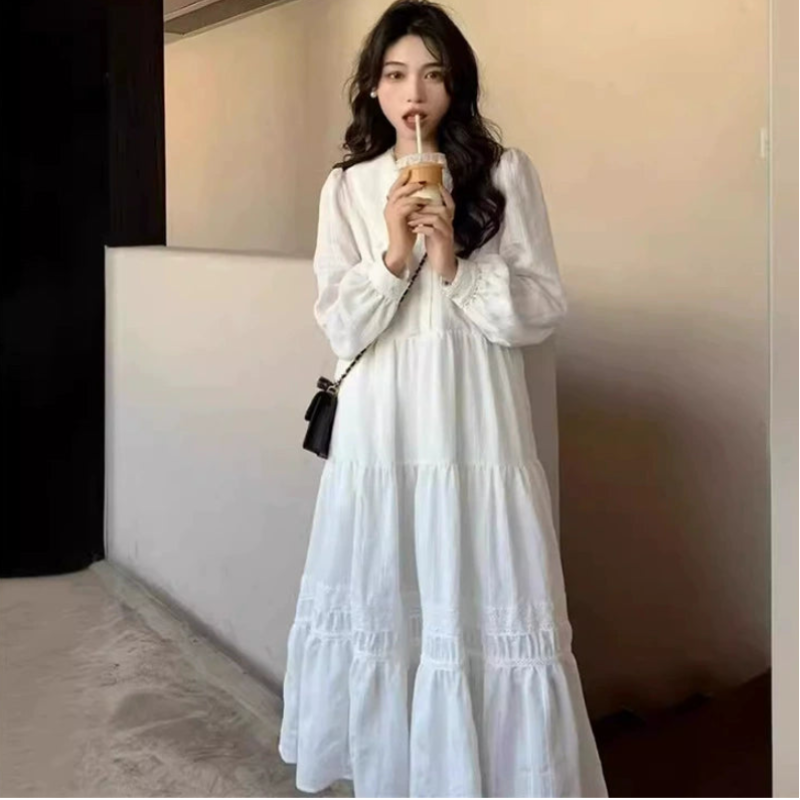 ビッグカラーティアードワンピース