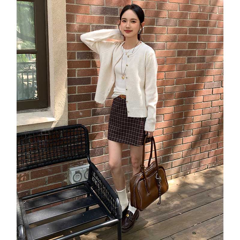 クルーネックベーシックカーディガン(2colors)