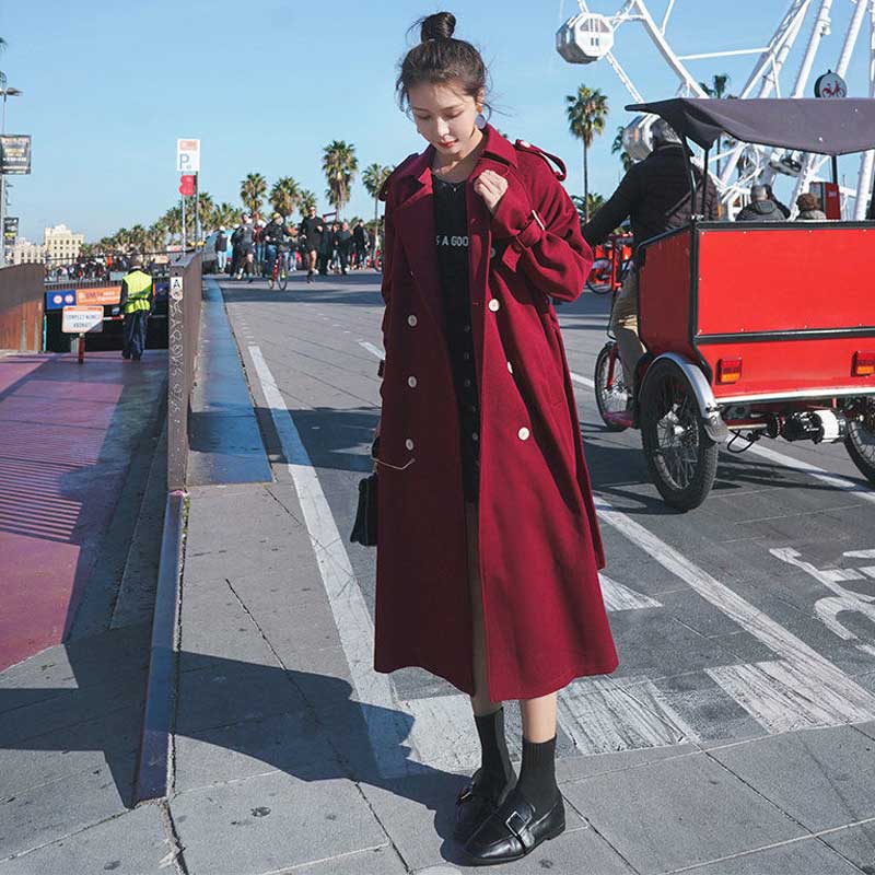 ダブルブレストロングトレンチコート(4colors)