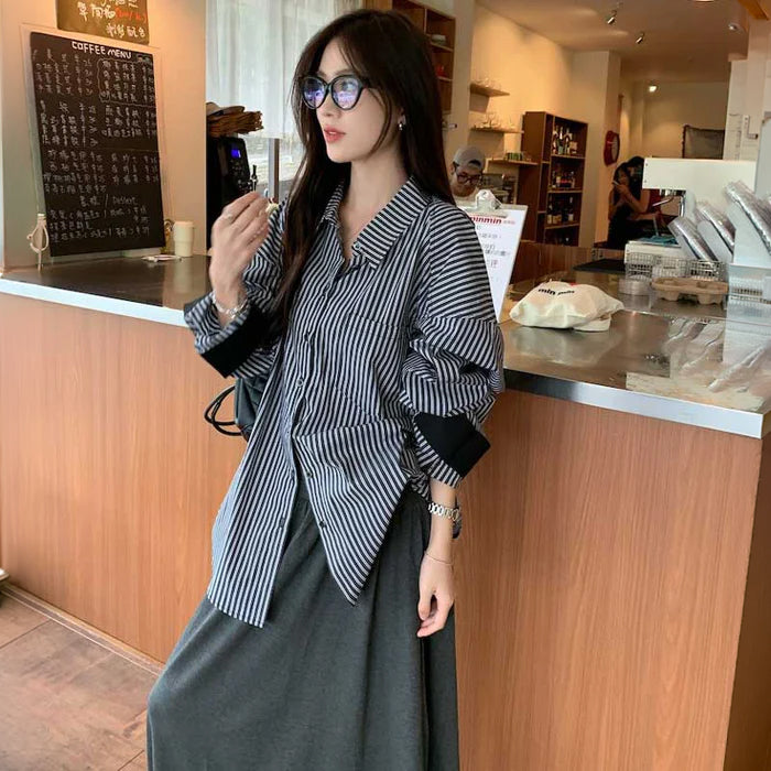 マニッシュストライプオーバーサイズシャツ