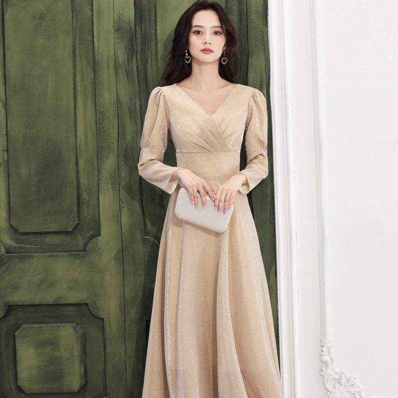 シャンパンゴールドカシュクールドレス (2variation)