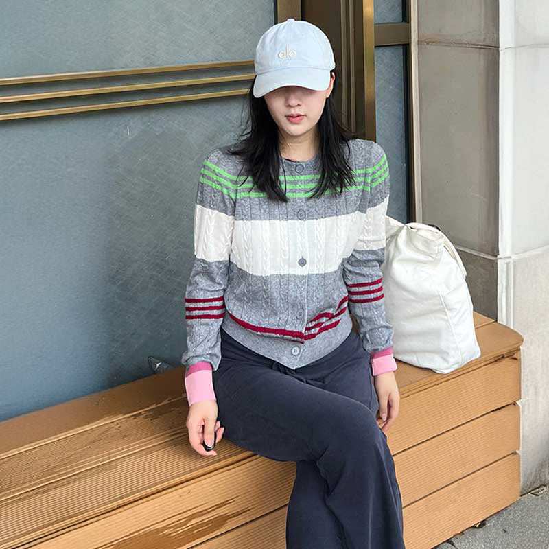 ボーダーケーブルカーディガン(2colors)