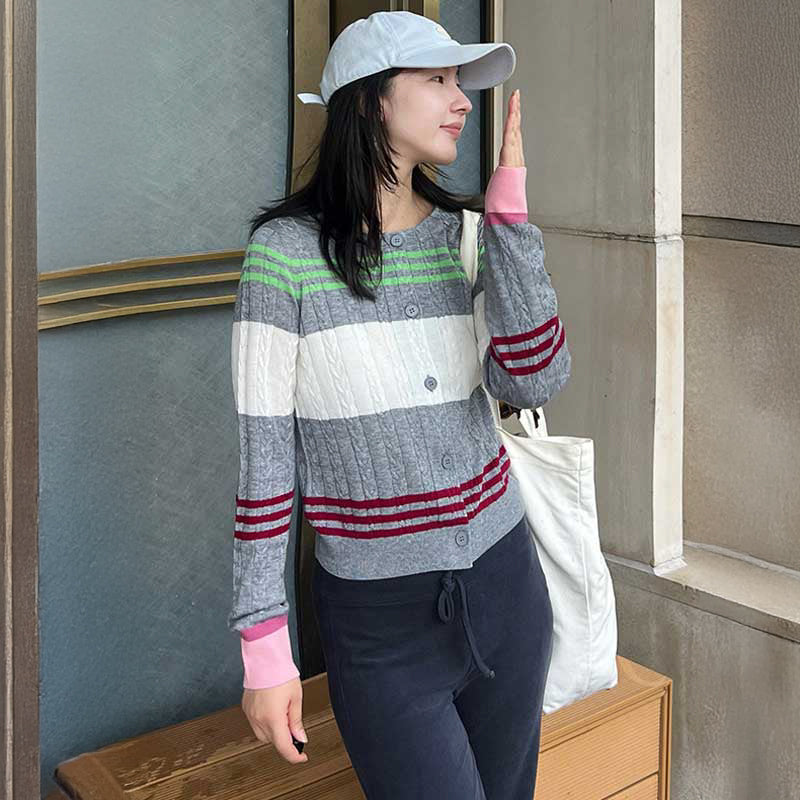 ボーダーケーブルカーディガン(2colors)