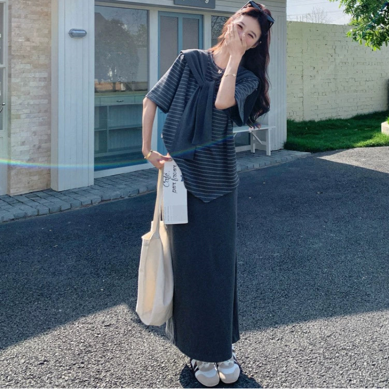 ショールデザイントップス×スカートセット