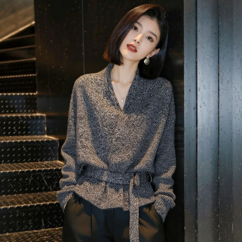 ウエストマークニットトップス