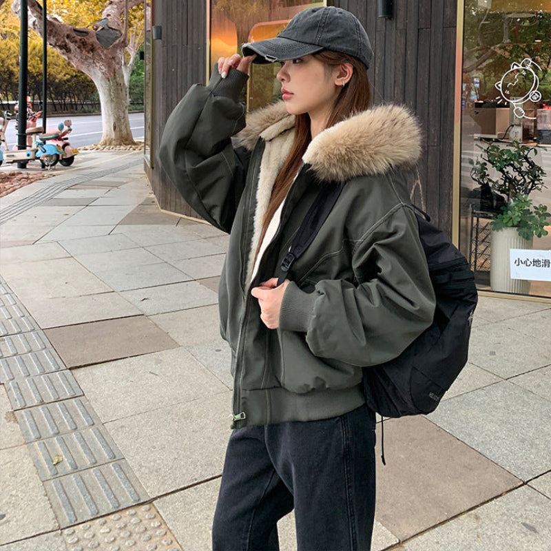 裏ボア付きフードファーブルゾン(2colors)