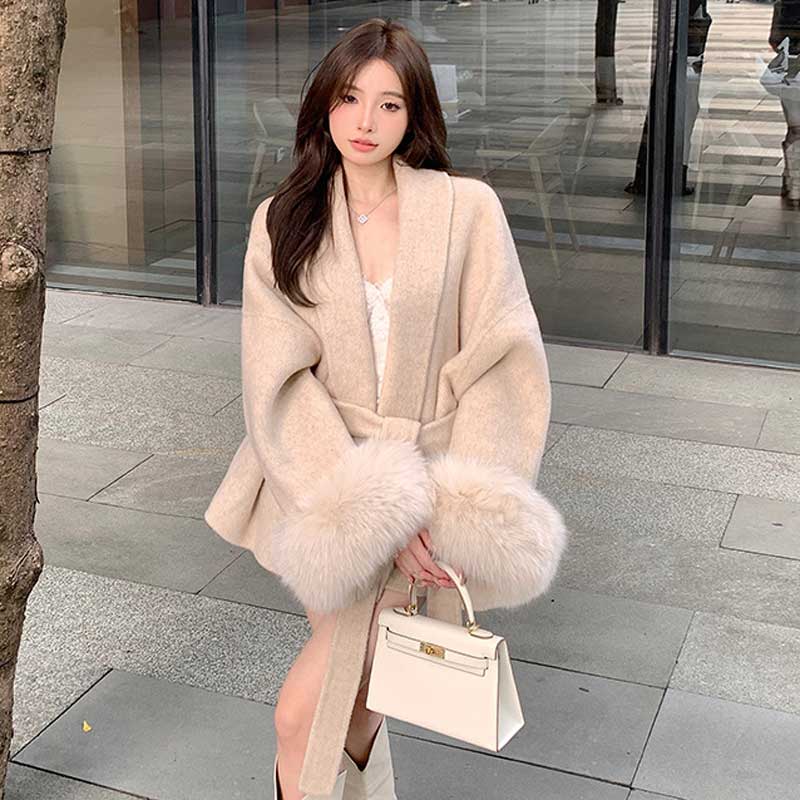 ファーカフスローブコート(2colors)