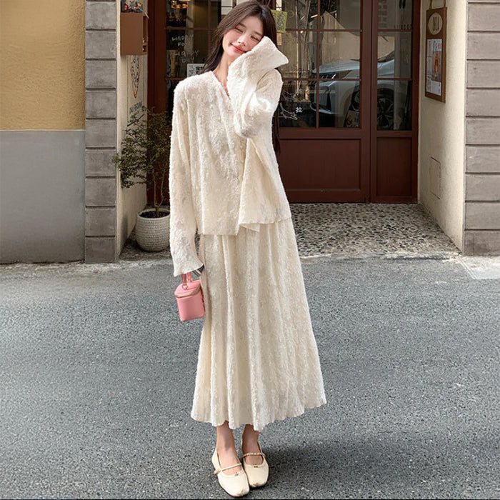 シフォンブラウス×スカートスーツ (2colors)