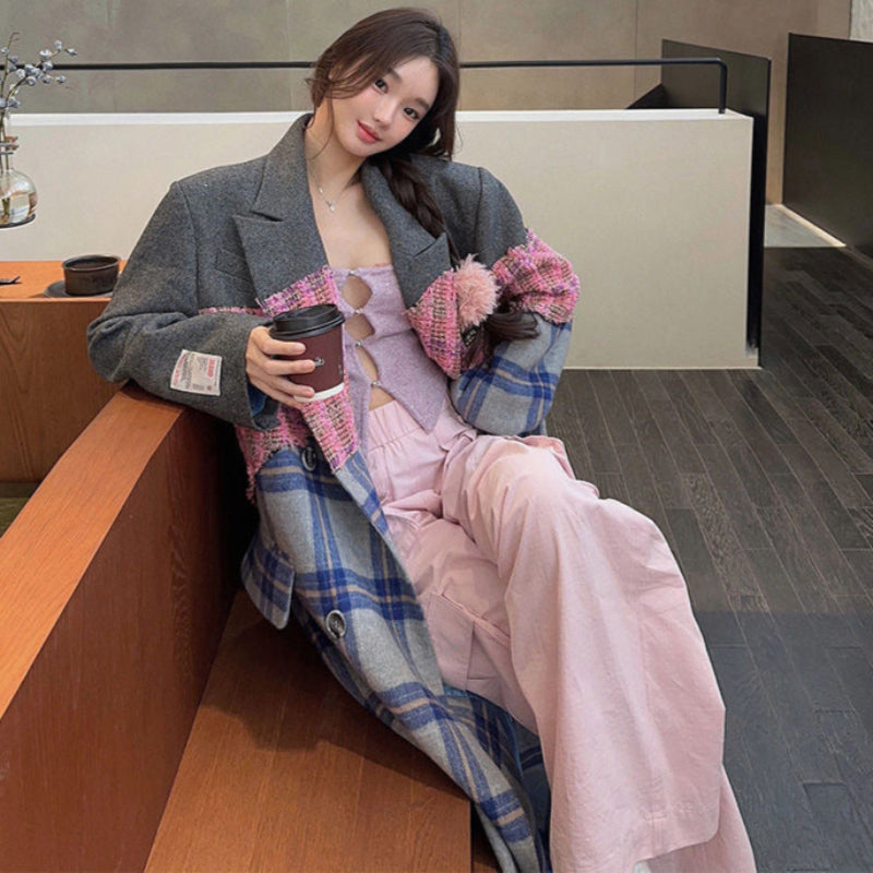 カラフルパッチワークロングコート