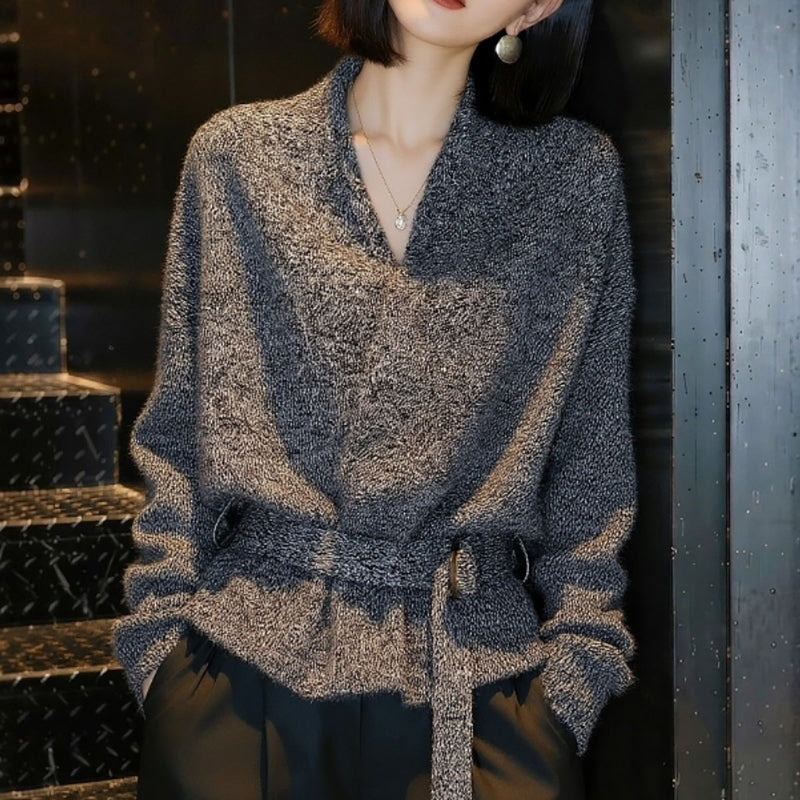 ウエストマークニットトップス