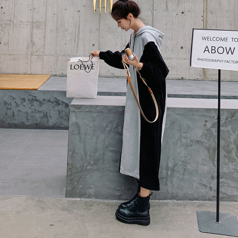 バイカラーパーカーワンピース