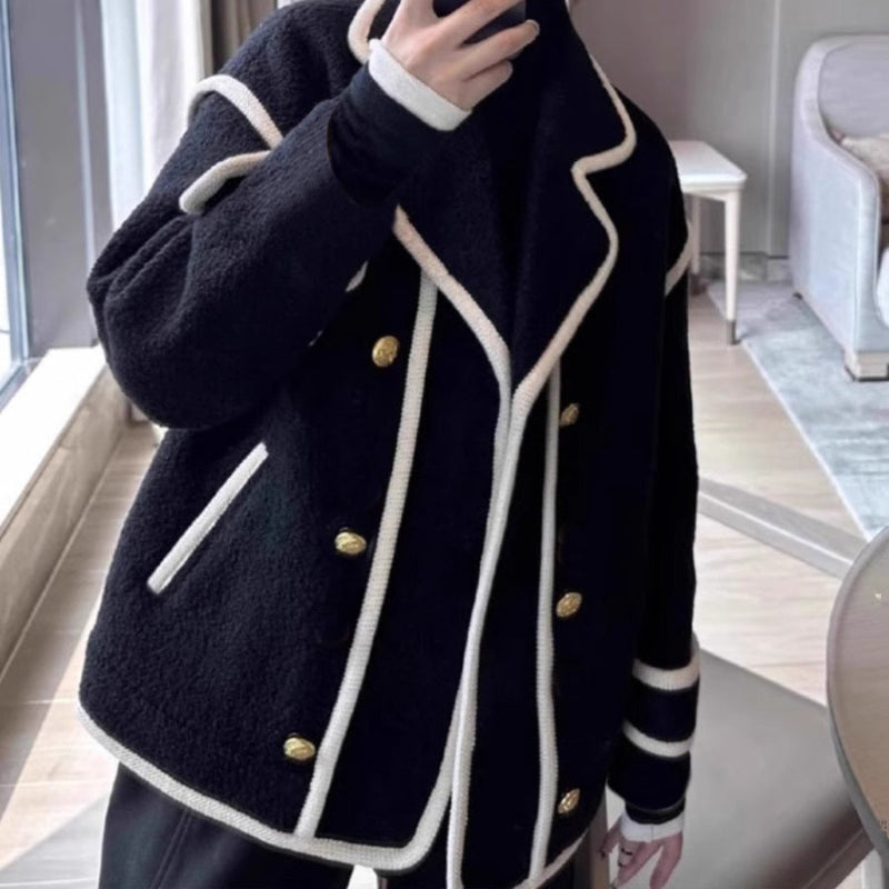 バイカラーラインウールブレンドジャケット