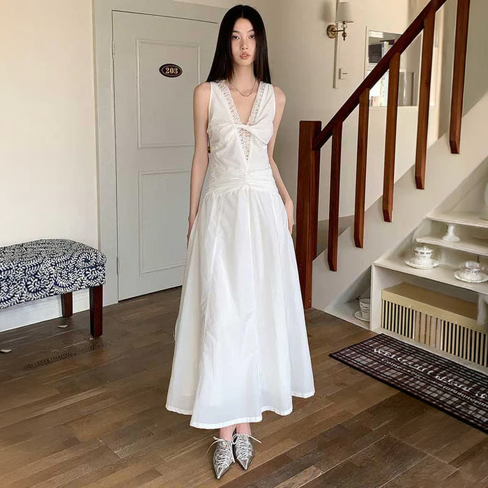 バックコンシャスレースアップワンピース