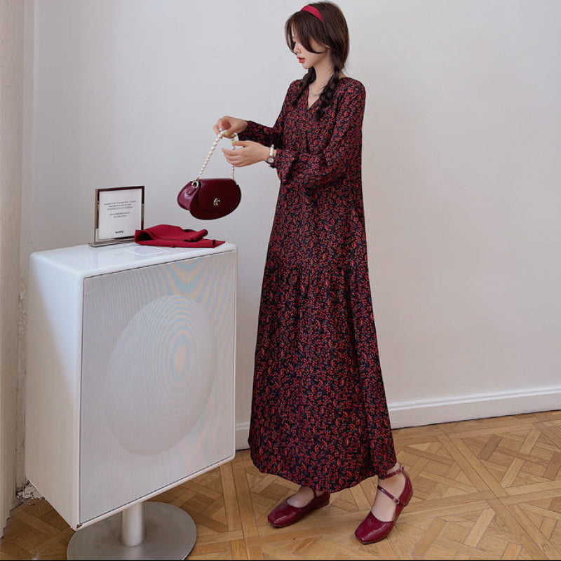 ショール付きスモールフラワーワンピース