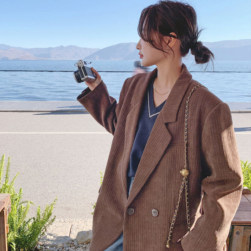 コーデュロイブラウンジャケット