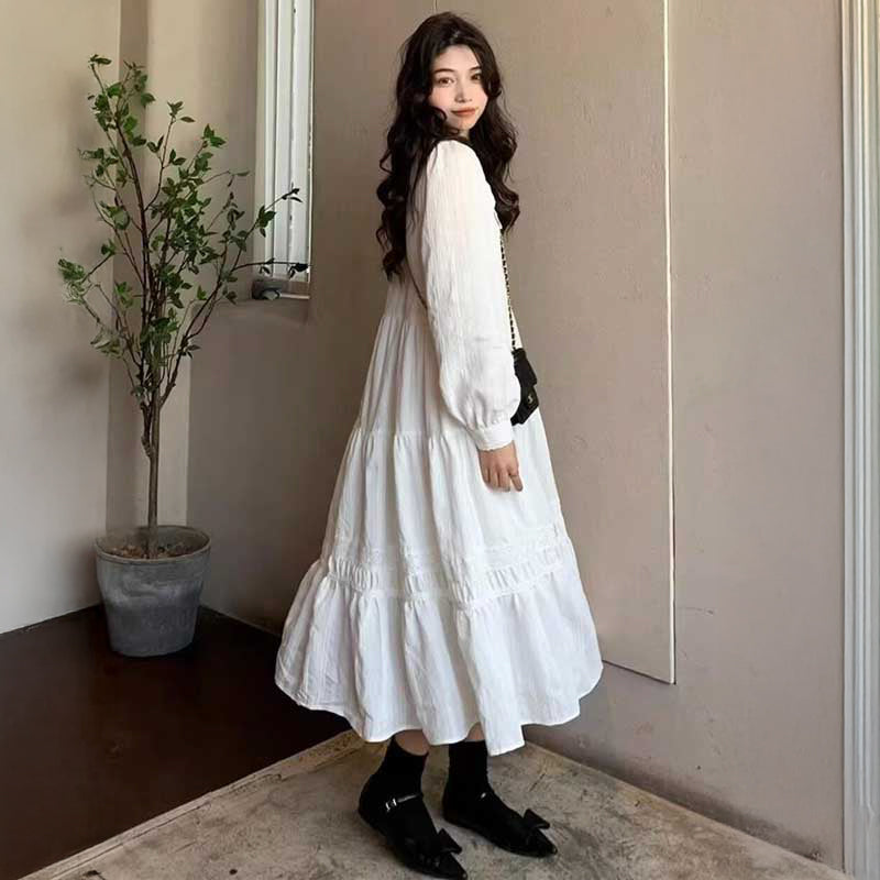 ビッグカラーティアードワンピース