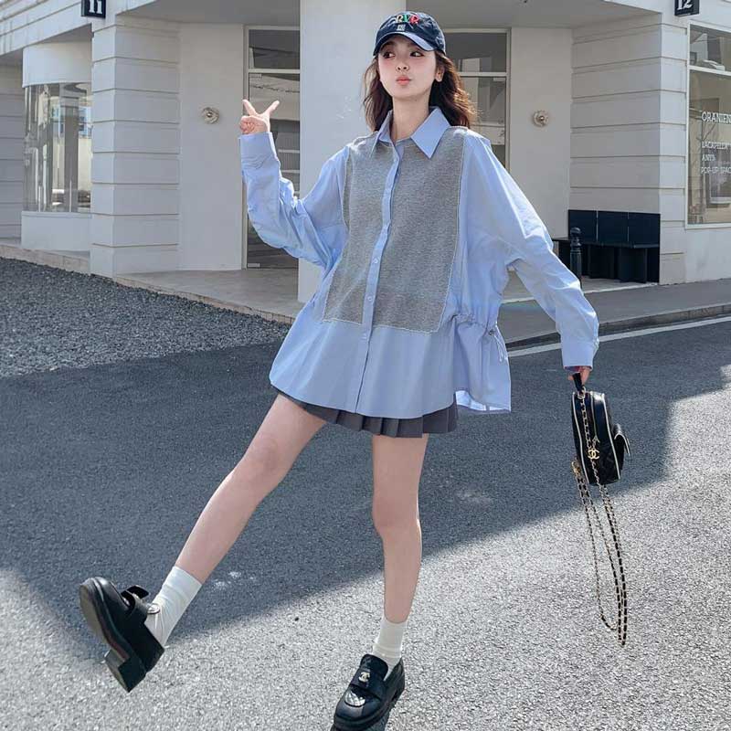 ツートンビッグシルエットシャツ