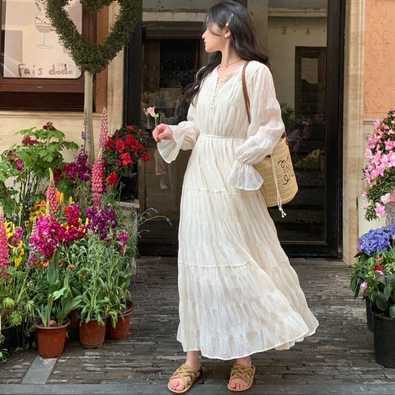 シフォンティアードワンピース