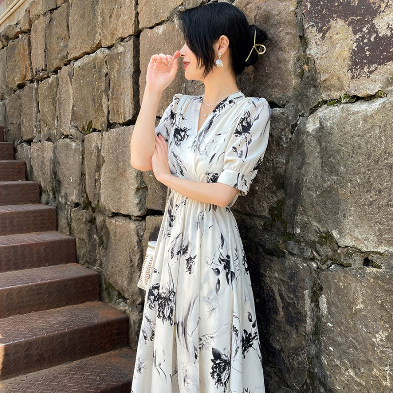 フローラルカシュクールワンピース