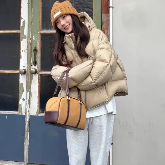 フード付きボリュームダウンジャケット(4colors)