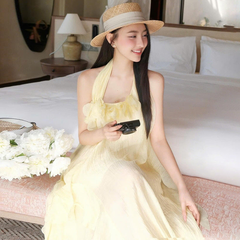 アシンメトリーホルターネックワンピース(3colors)