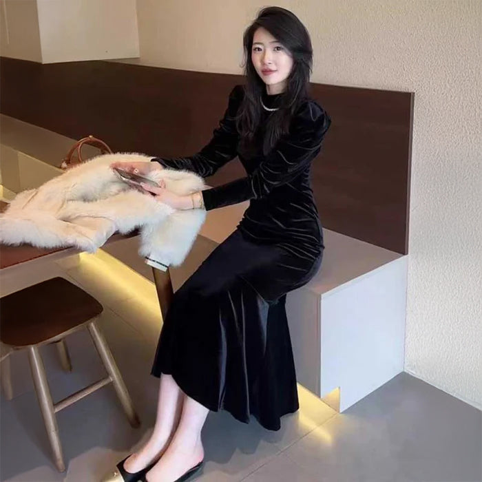 ベロアマーメイドラインワンピース