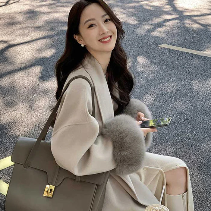 ファーカフスガウンコート(3colors)