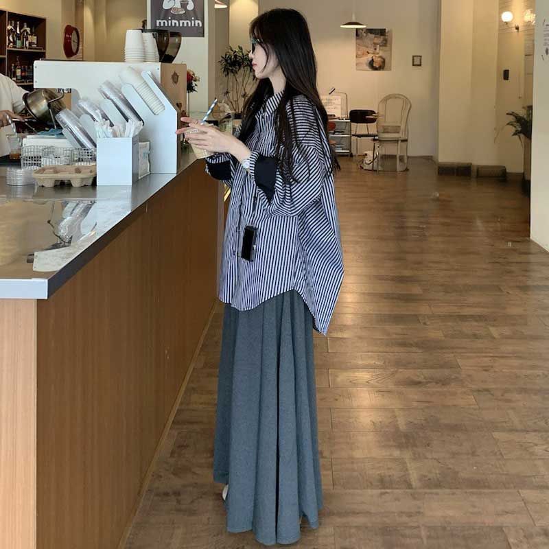 マニッシュストライプオーバーサイズシャツ