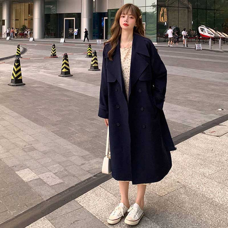 ダブルブレストロングトレンチコート(2colors)