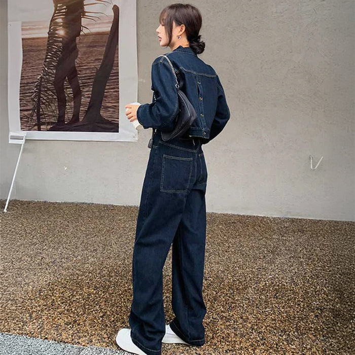 バックスタイルコンシャスデニムセットアップ