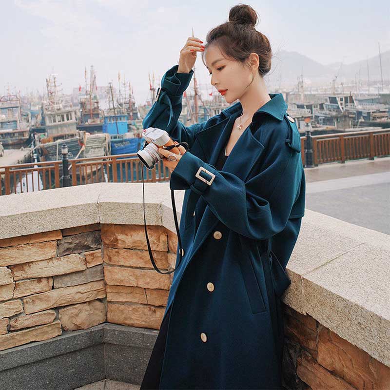 ダブルブレストロングトレンチコート(4colors)