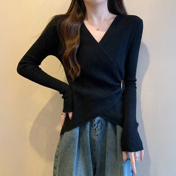 カシュクールリブニット(3colors)