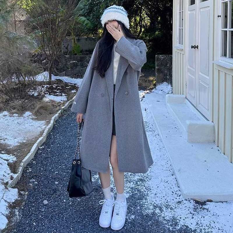 シンプルダブルボタンコート(5colors)