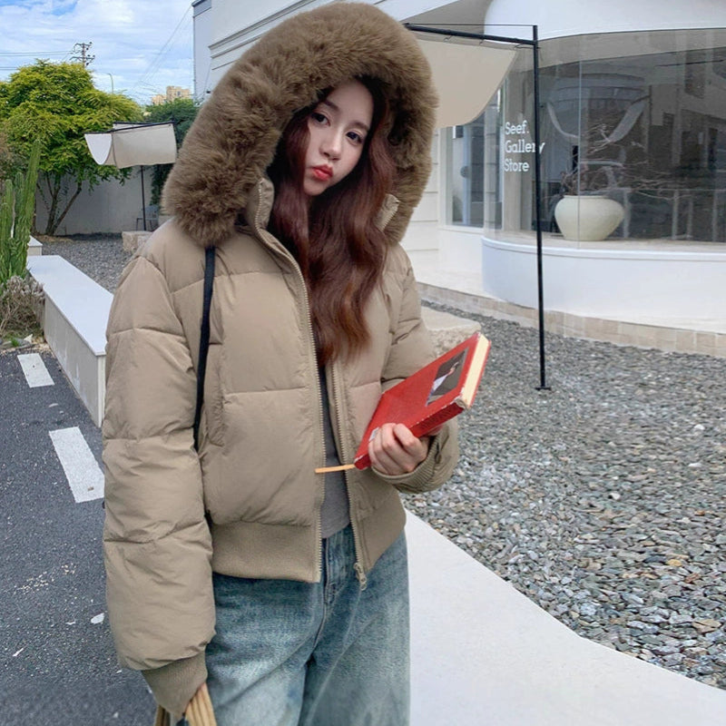 ボアフードキルティングショートコート(3colors)