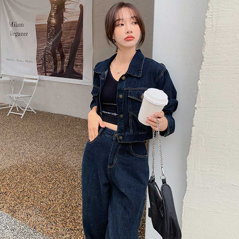 バックスタイルコンシャスデニムセットアップ