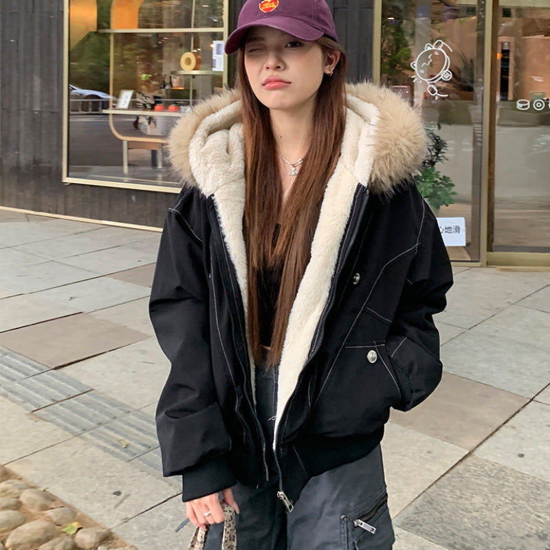 裏ボア付きフードファーブルゾン(2colors)