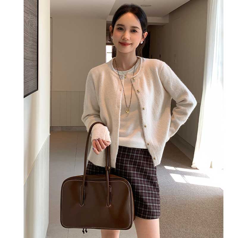 クルーネックベーシックカーディガン(2colors)