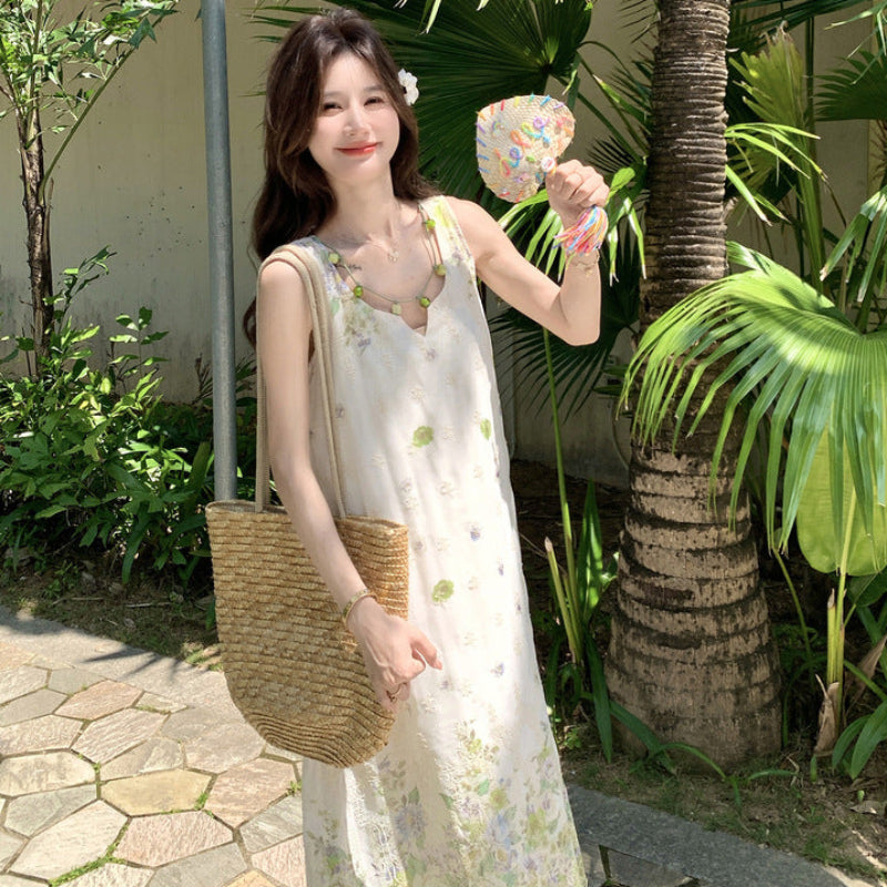ボタニカルデザインワンピース