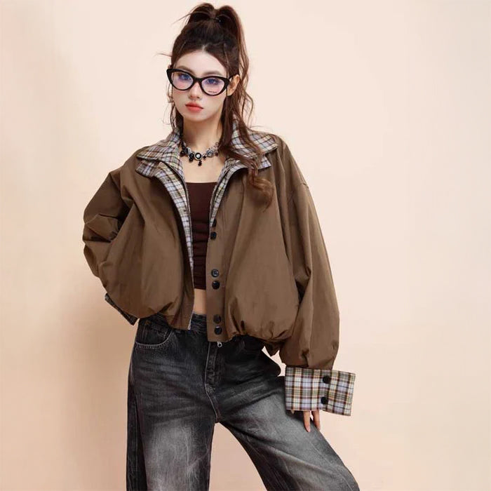 リバーシブルショート丈ブルゾン