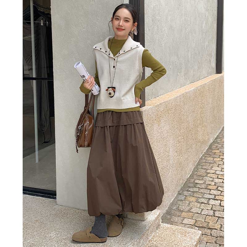 バルーンシルエットマキシスカート(4colors)