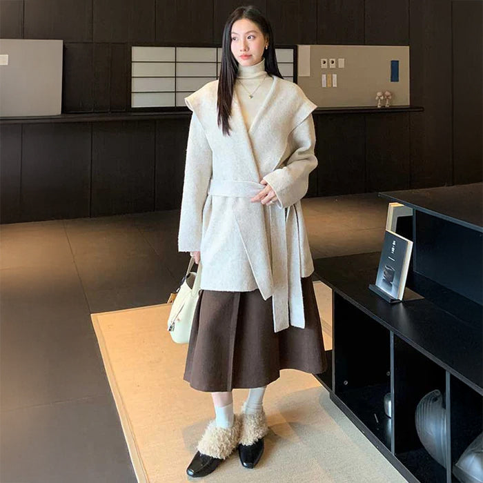 フード付きガウンコート(4colors)