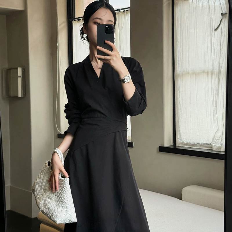 カシュクールバックリボンワンピース(2colors)