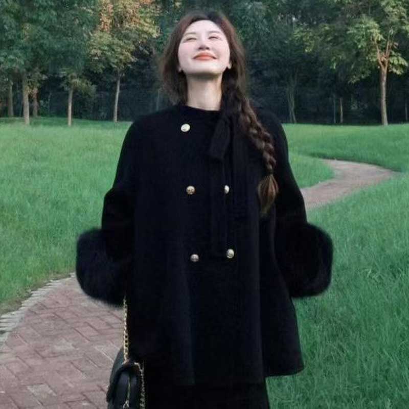 ファーカフスコート×マキシフレアスカート