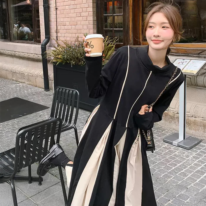 ツートンボリュームスカートワンピース