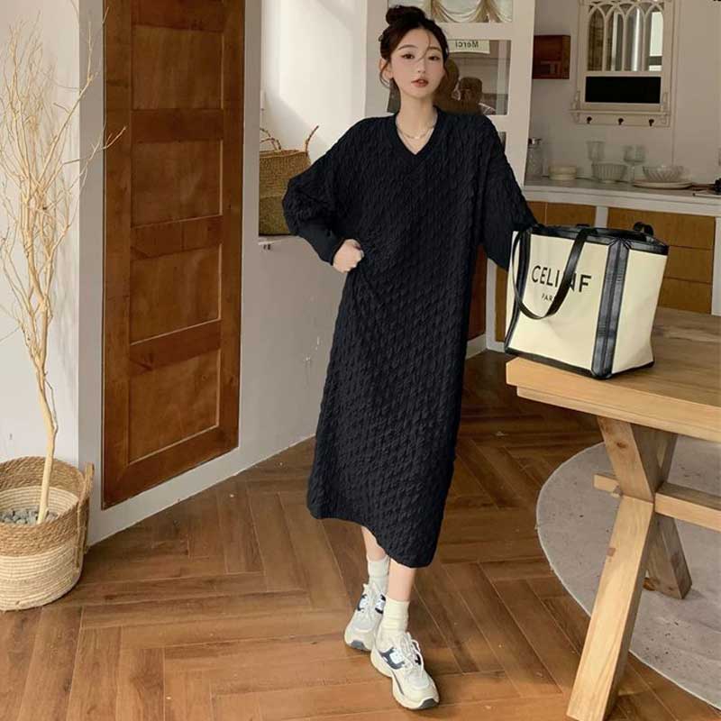 ワッフルニットワンピース