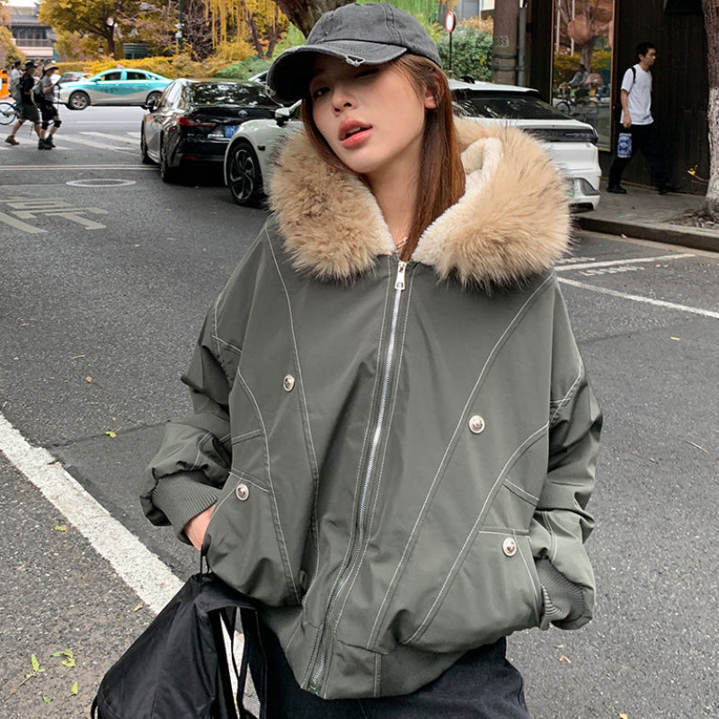 裏ボア付きフードファーブルゾン(2colors)