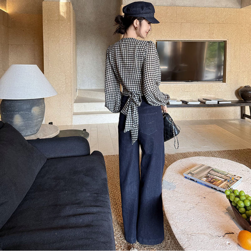 カシュクールチェックブラウス(３colors)