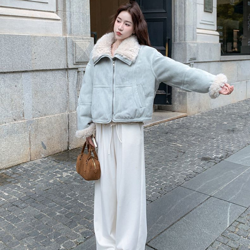 ファーライナー付きスエードタッチブルゾン(3colors)