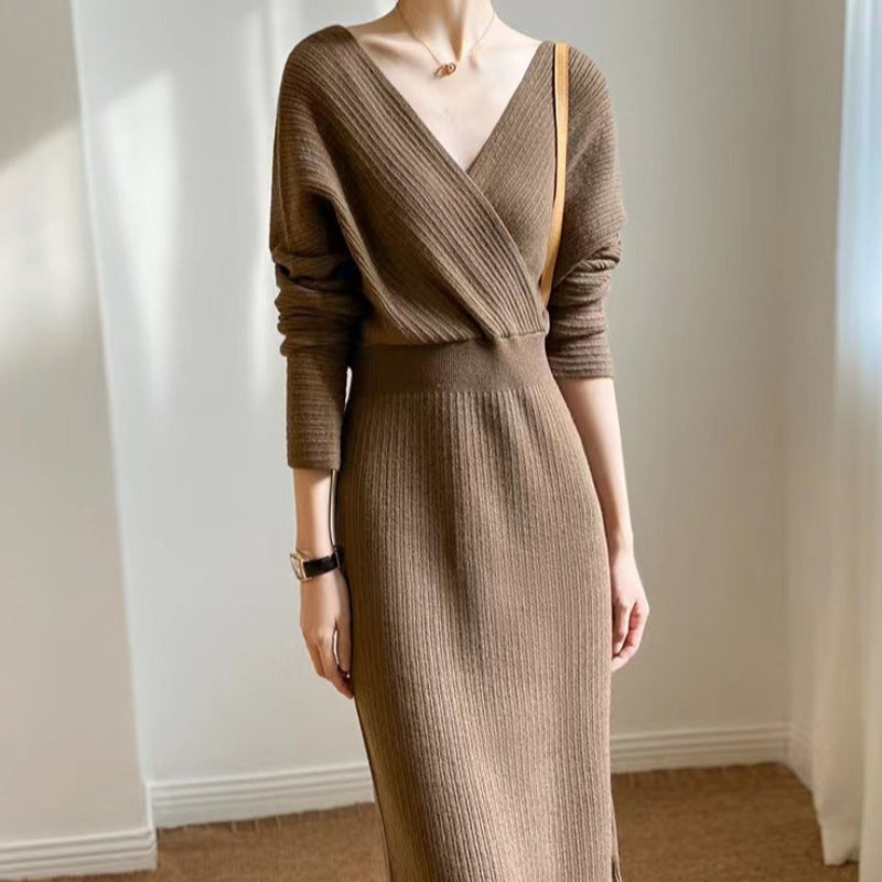 バックオープンニットワンピース(5colors)